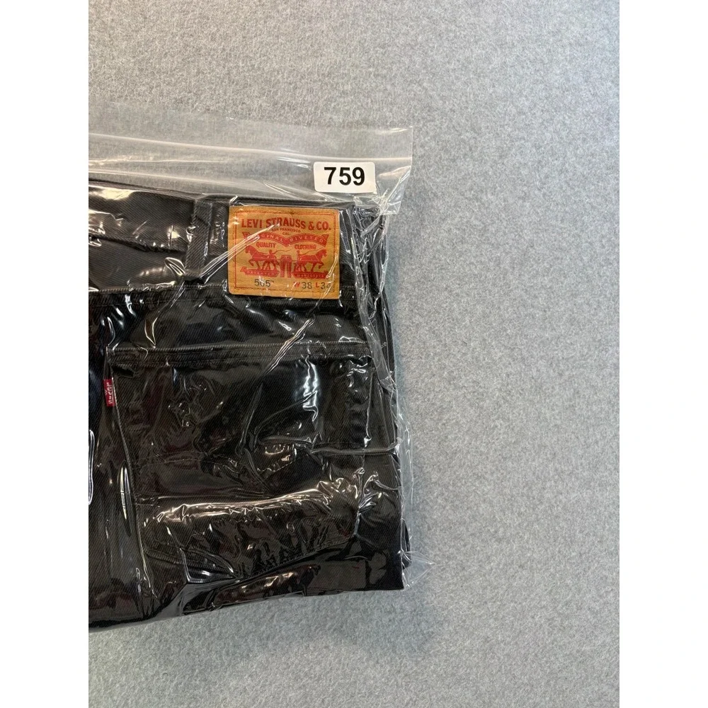Levis 505 Regular Fit Black Denim Jeans‎ Mens 38x34 00505-0260 Straight Leg